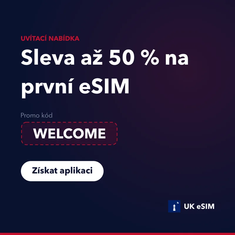 Promo kód UK eSIM — WELCOME, sleva 15 %
