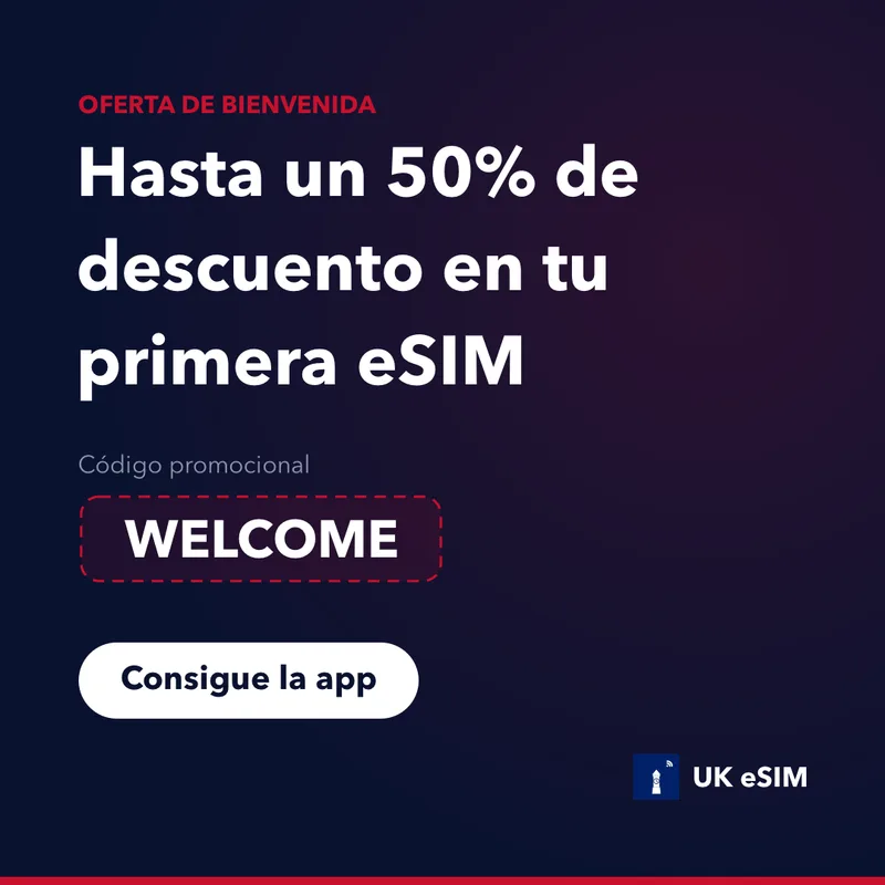 Código Promocional UK eSIM — WELCOME: un 15% de descuento