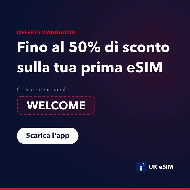 Codice Promo UK eSIM — WELCOME: 15% di sconto