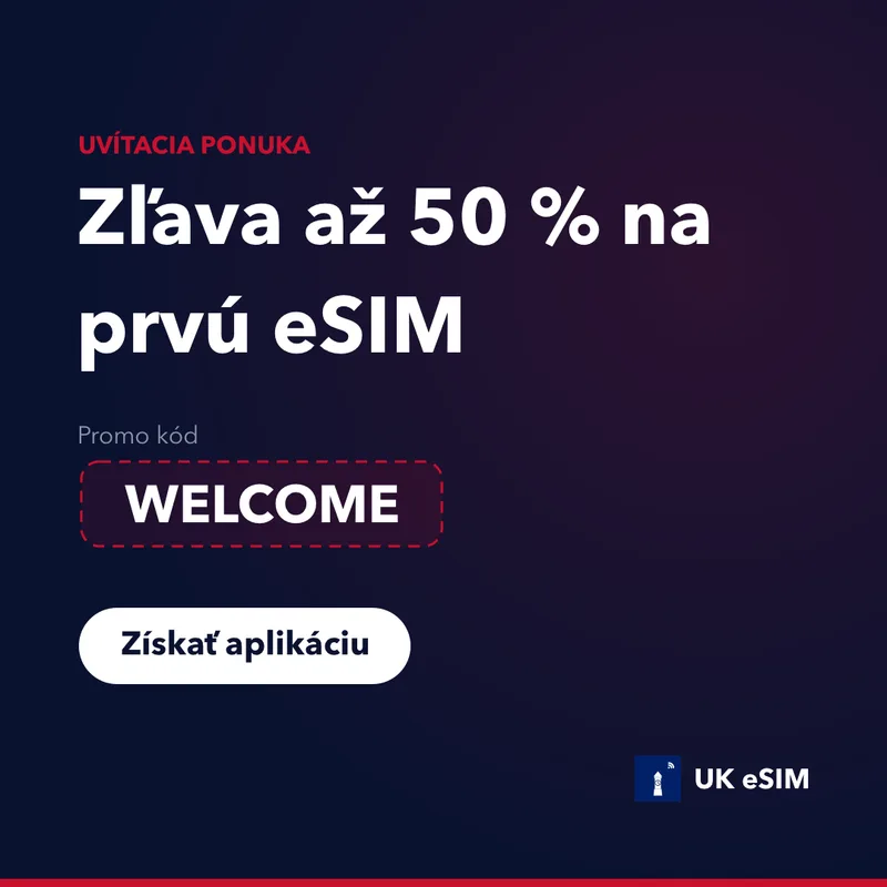 Promo kód UK eSIM — WELCOME, zľava 15 %