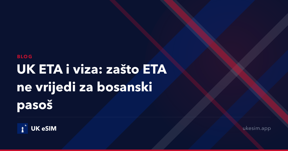 UK ETA i viza: zašto ETA ne vrijedi za bosanski pasoš