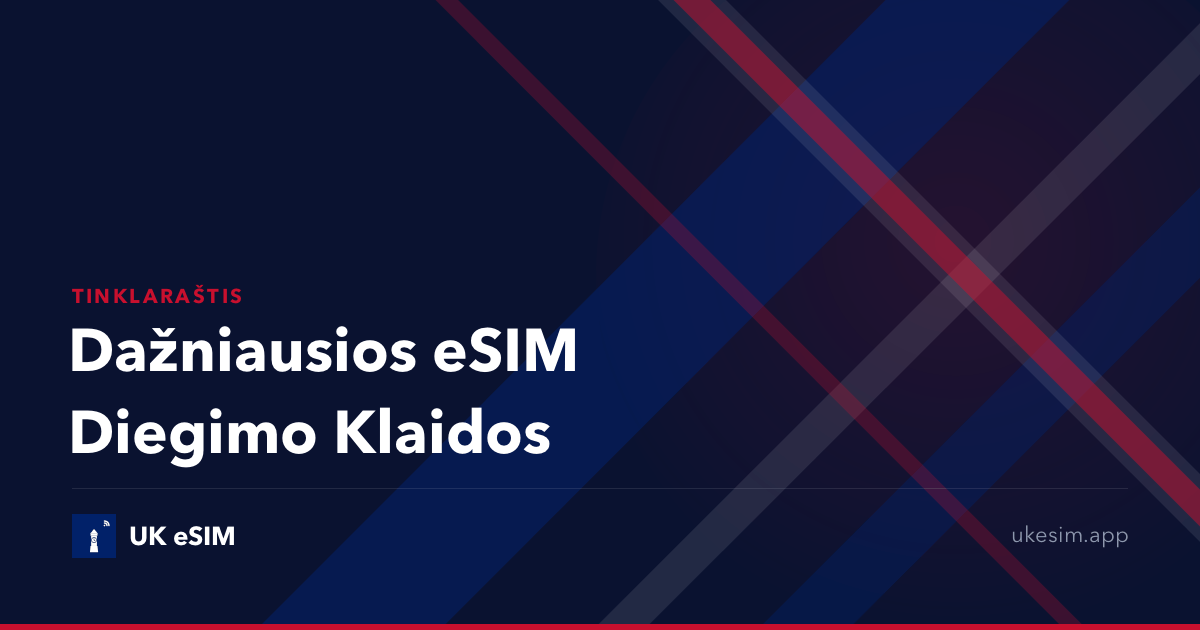 Dažniausios eSIM Diegimo Klaidos