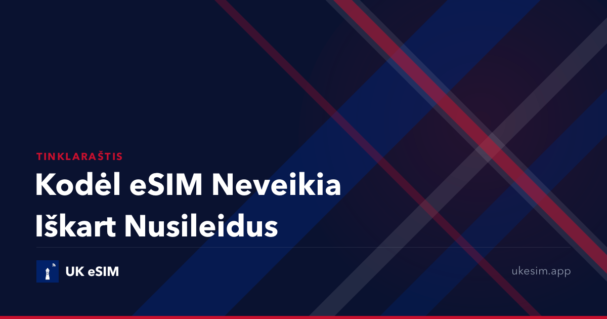 Kodėl eSIM Neveikia Iškart Nusileidus