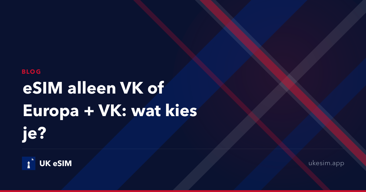 eSIM alleen VK of Europa + VK: wat kies je?