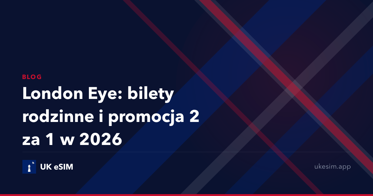 London Eye: bilety rodzinne i promocja 2 za 1 w 2026