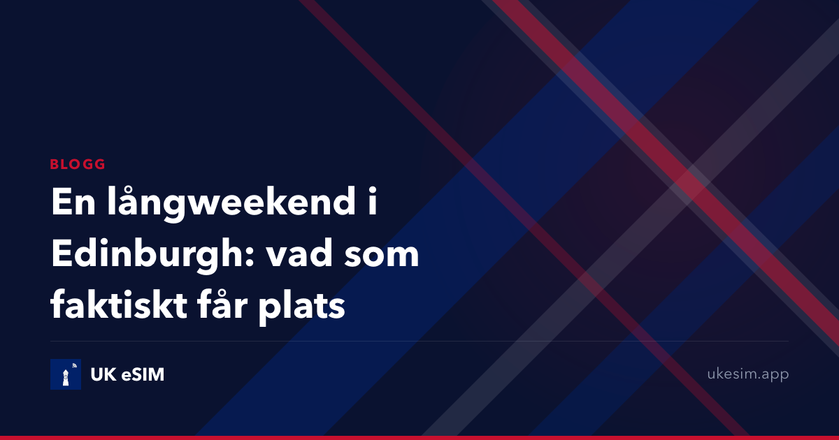En långweekend i Edinburgh: vad som faktiskt får plats